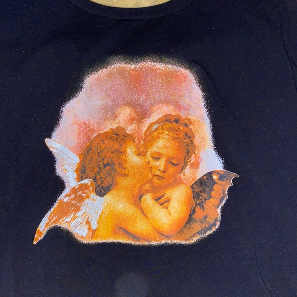 Cropped angle plus size shirt